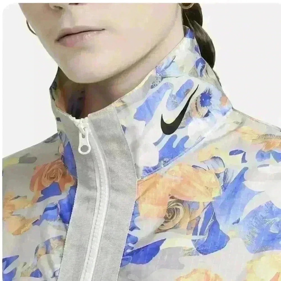 NIKE- Nike Sportswear Womens Woven Floral Track Jacket Windbreaker Sz M - Picture 2 of 12